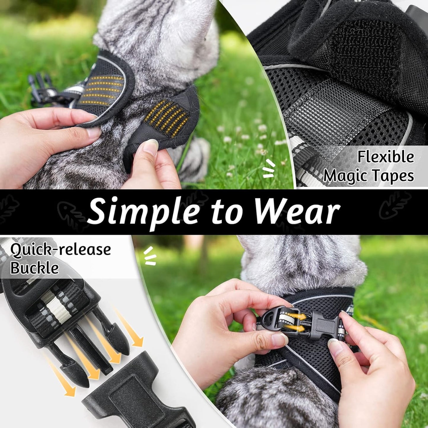 Cat Harness and Leash Set for Walking Escape Proof