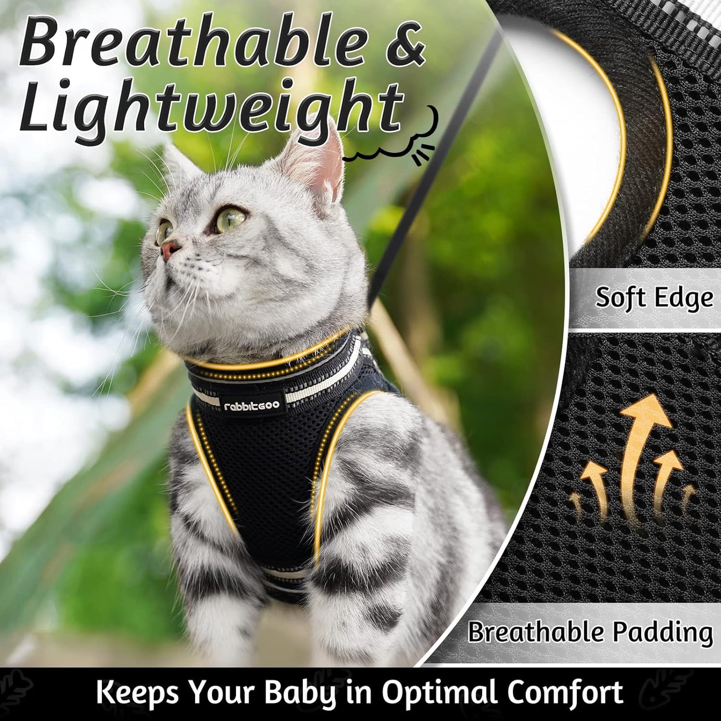 Cat Harness and Leash Set for Walking Escape Proof