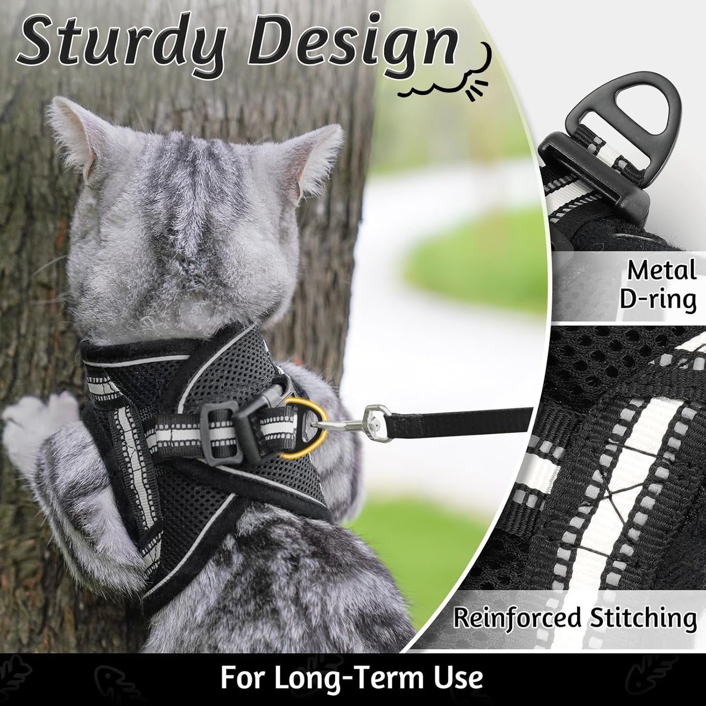 Cat Harness and Leash Set for Walking Escape Proof