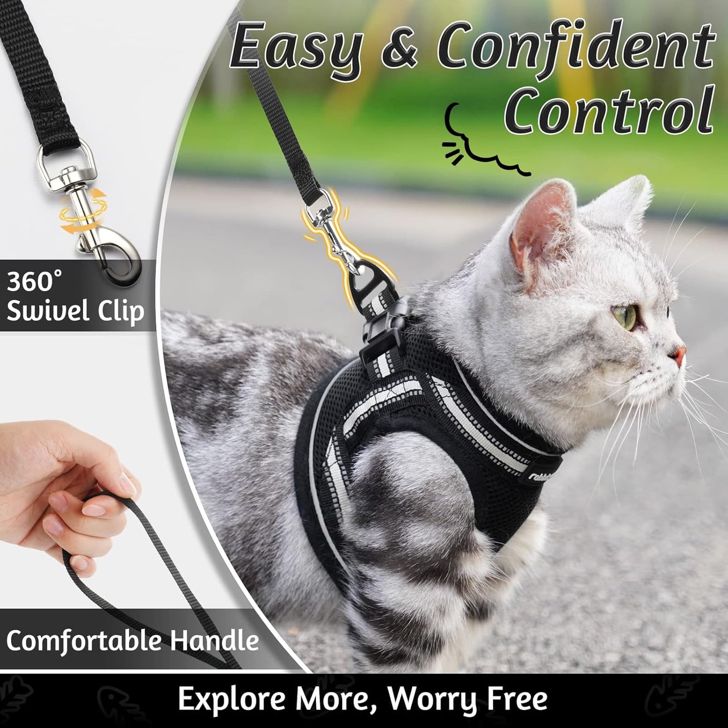 Cat Harness and Leash Set for Walking Escape Proof